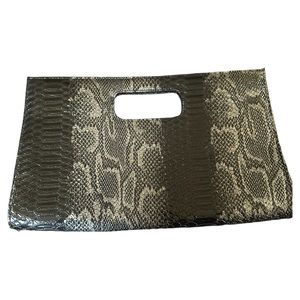 Faux Snakeskin Clutch